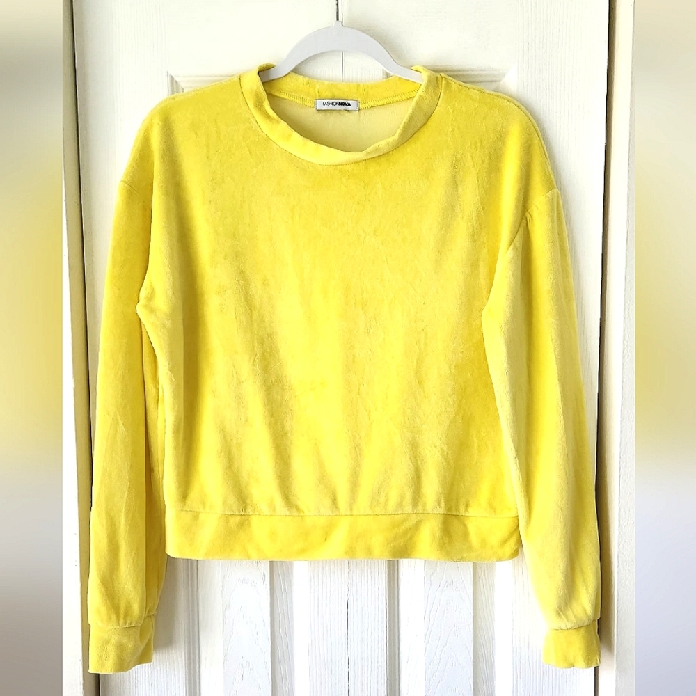 Super Soft Yellow Velvet long sleeve top